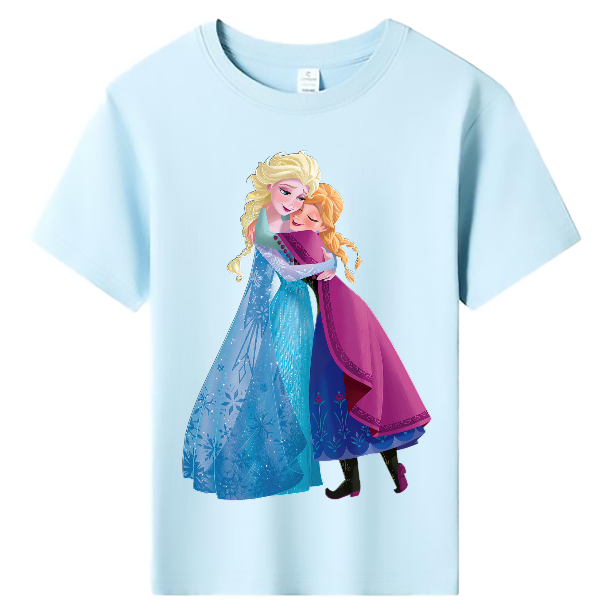 （画像用） アナと雪の女王 アンナ エルサ Frozen Anna Elsa 綿100％キッズTシャツ（フロントプリント）